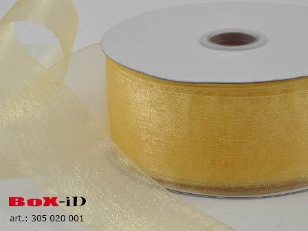 Organza woven edge 001 beige 38mm x 25m